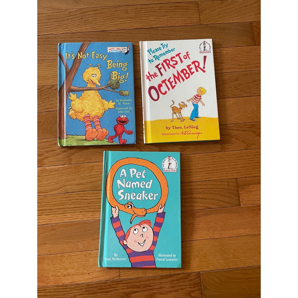 Dr Seuss Beginner Books Set of 3 Sesame Street First of Octember Pet Sneaker
